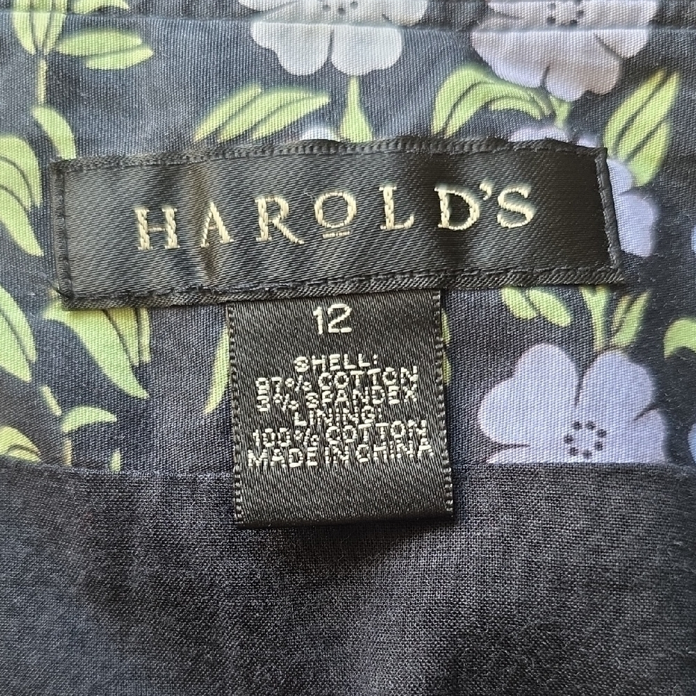 Harolds Fully Lined Floral Patterned Multi Colored Women's Skirt Size 12 - Picture 5 of 8